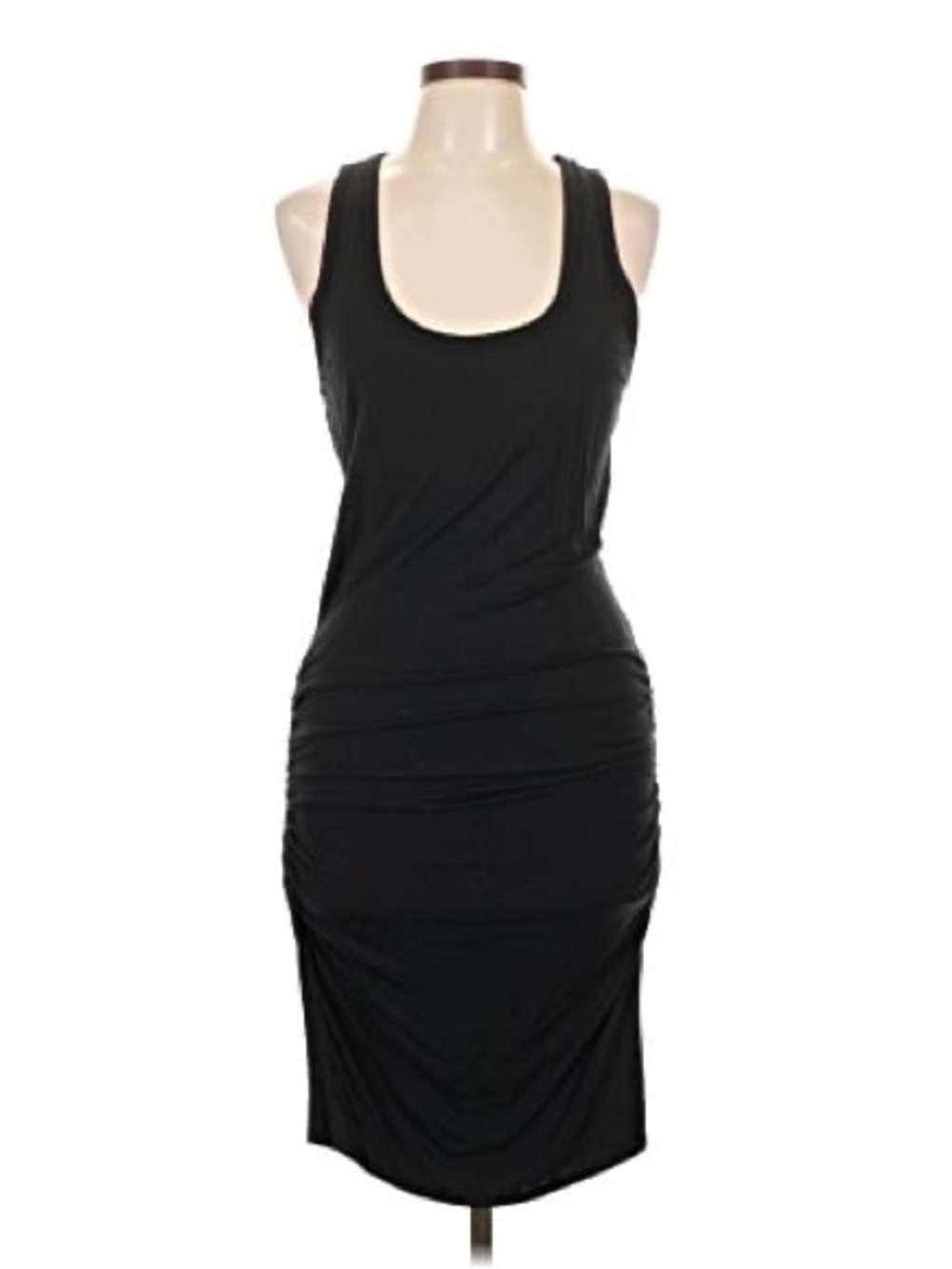 Venus Black Sleeveless Ruched Tank Dress - Women